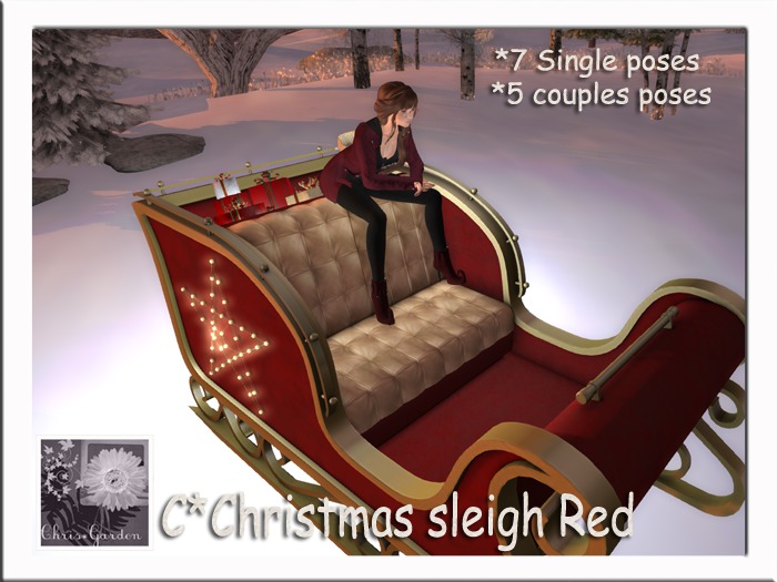 C*Christmas sleigh Red