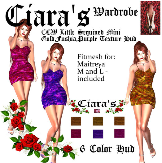 CCW Little Sequined Mini Gold,Fushia,Purple Texture Hud