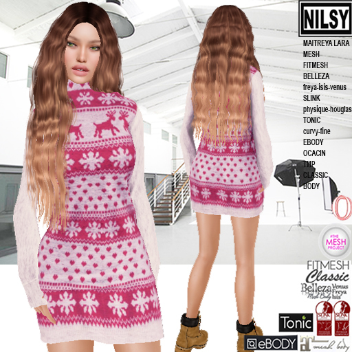 NILSY SNOWFLAKE SWEATER DRESS,ALL BODIES