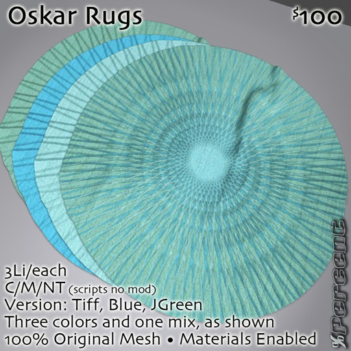 %Oskar Rug (tiff/blue/jgreen) *MESH* Delivery Box