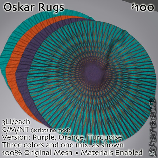 %Oskar Rug (orange/purple/turquoise) *MESH* Delivery Box