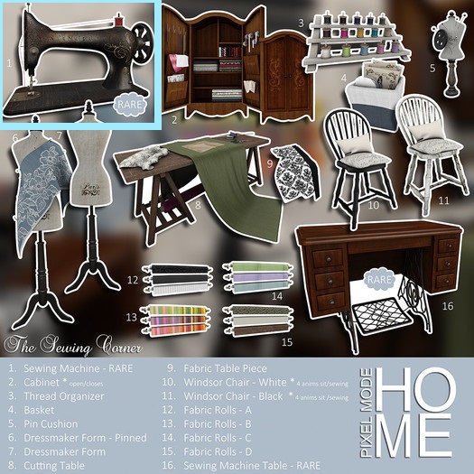 [PM]Pixel Mode - The Sewing Room - Sewing Machine RARE Retired