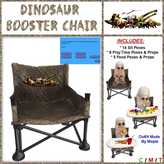 Dinosaur Booster Chair - Medium (Add to Unpack)