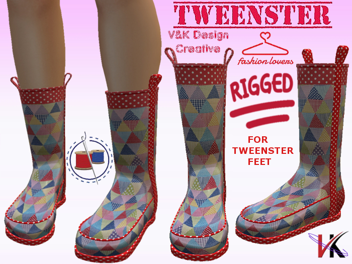 V&K Design Rigged Tweenster Color Rain Boots