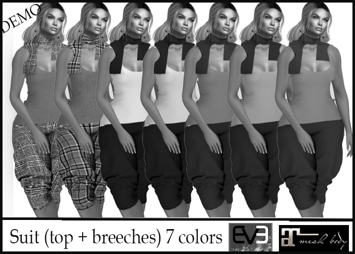Demo Suit (top + breeches) for Maitreya and EVE (Slim and Puply) 7 cjolors