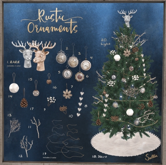 1. {sallie} rustic tree ornaments - reindeer topper RARE