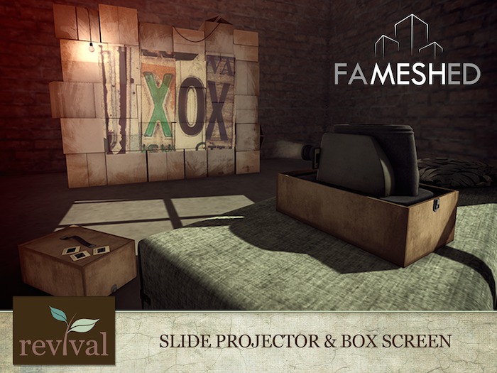 .:revival:. slide projector & box screen