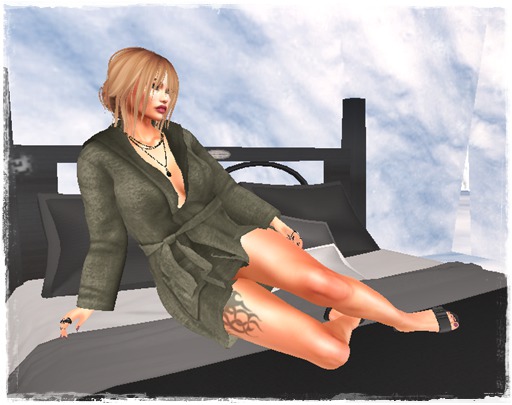 *ENC* Womens Short Robe Grey MAITREYA*BELLEZA*Slink