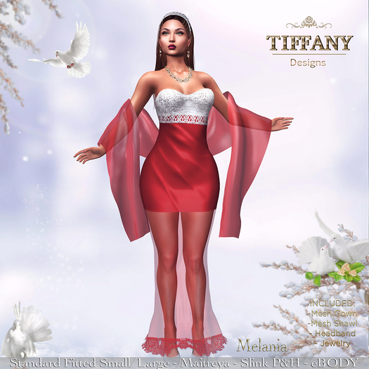 ::TD:: Melania Mesh Gown ~ Red