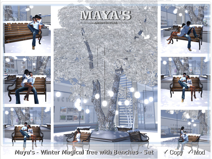 Mayas - Winter Tree | Winter Bench | Lights Tree, Snow