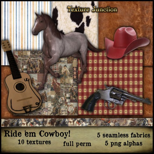 ~TJ~  Ride 'em Cowboy Western Themed Texture Set