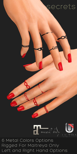 -SECRETS- Valentine's Day Ring Set (copper) (boxed)