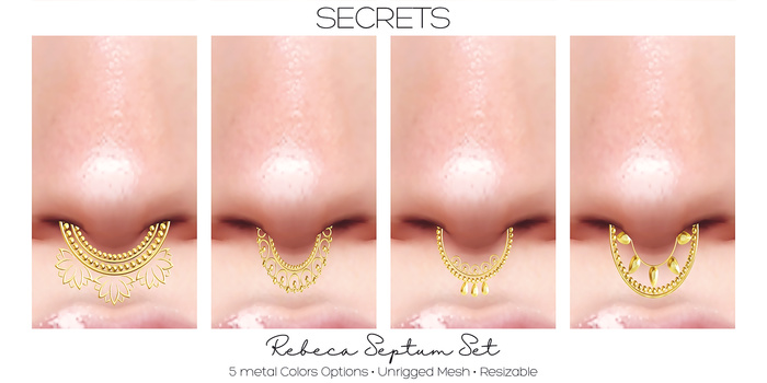 -SECRETS- Rebeca Septum Set - Silver - 