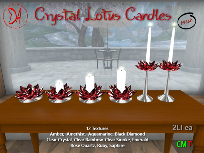 Crystal Lotus Candle, Full Set texture Change (Mesh)