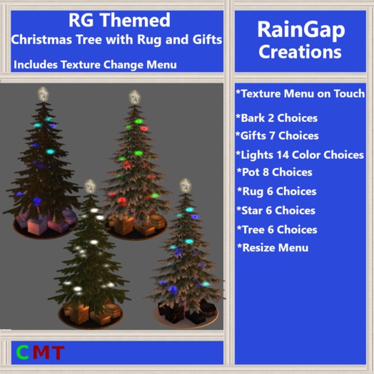 RG THEMED CHRISTMAS TREE MESH W RUG AND GIFTS