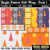 Tool Shed - Bright Festive Gift Wraps - Pack 1