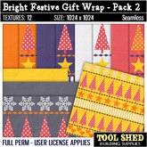 Tool Shed - Bright Festive Gift Wraps - Pack 2