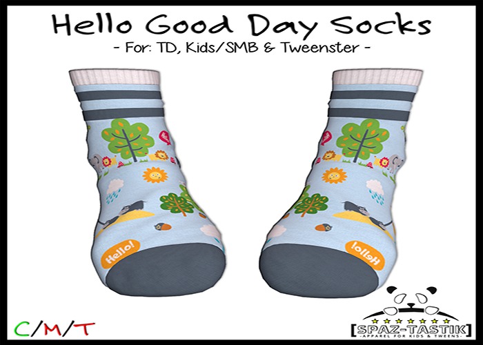 [Spaz] *KIDS SIZES* Socks: Hello Good Day