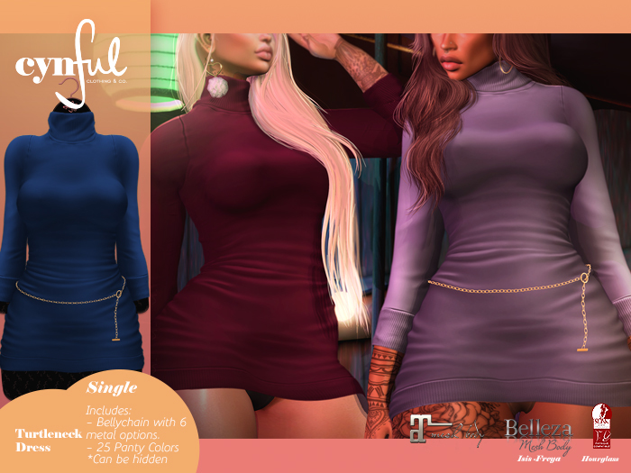 royal blue turtleneck dress