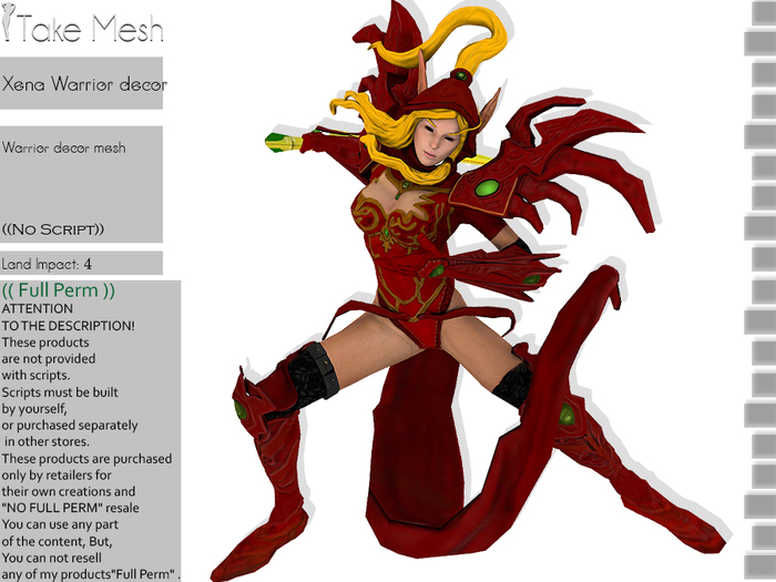 ! TakeMesh -Xena Warrior decor