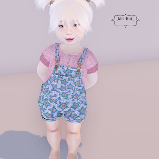 {Mini-Mini} : Mika Dungarees - pink - (add)