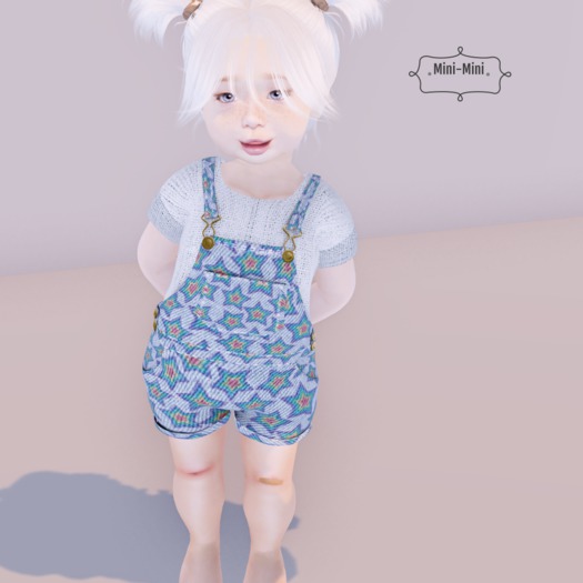 {Mini-Mini} : Mika Dungarees - white - (add)