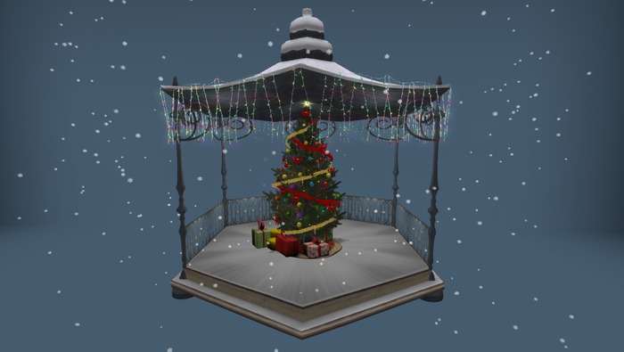 *NJoy* Winter Gazebo with color lights & tree