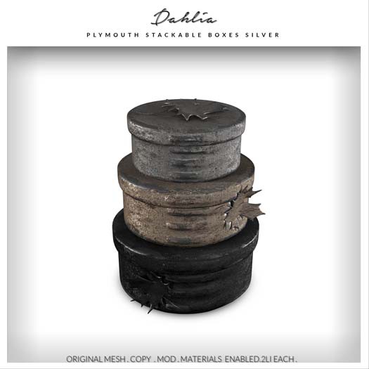 Dahlia - Plymouth - Stackable Boxes - Silver