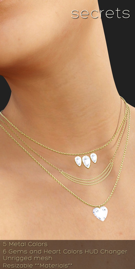 -SECRETS- Anna Necklace Set (silver)(boxed)