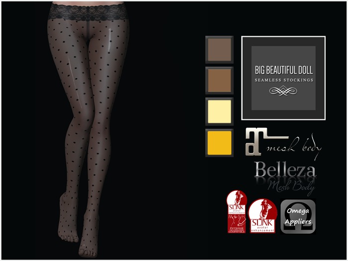 SeamlessStockings (BBD) - Nylon Polka Dot Tights V2