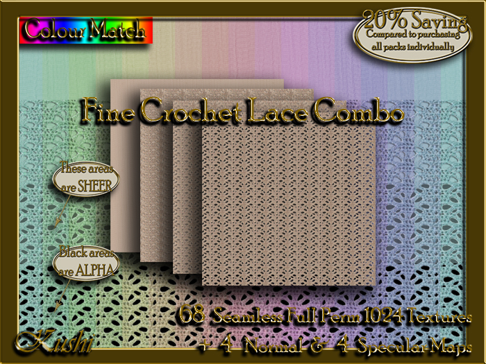 !Kushi! FineCrochetLaceCOMBO  Textures -WEAR TO UNPACK