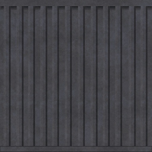 Seamless Ribbed Gray Metal Wall