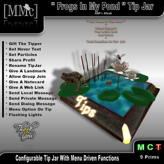 [Animal Magic] "Frogs In My Pond" Tip Jar