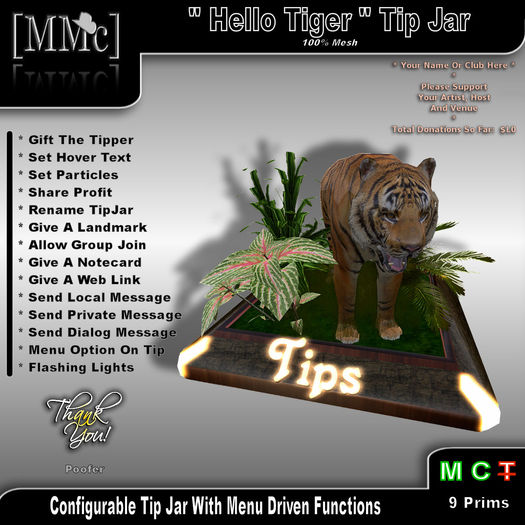 [Animal Magic] "Hello Tiger" Tip Jar/Boxed