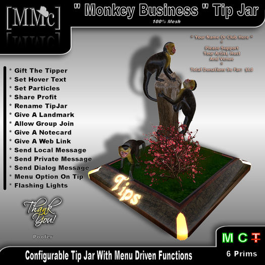 [Animal Magic] "Monkey Business" Tip Jar/Boxed