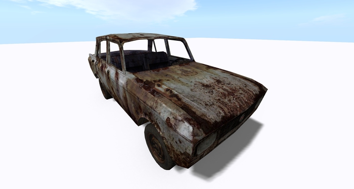 Wrecked Old Car v15 Mesh