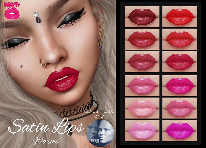 [POUT!] Satin Lips - Warm * GENUS (Wear to unpack )
