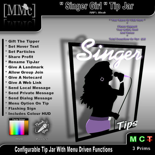 [MMc-Icon] "Singer Girl" Tip Jar (Black)/Boxed