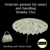 Victorian parasol (to wear) and handbag Shabby Chic
