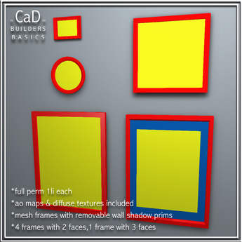 Second Life Marketplace - =CaD= PICTURE FRAMES - BUILDERS BASICS full perm