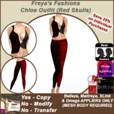 Freya's Fashions Chloe Outfit (Red Skulls)