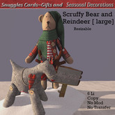 Scruffy Bear and Reindeer [ large] Boxed