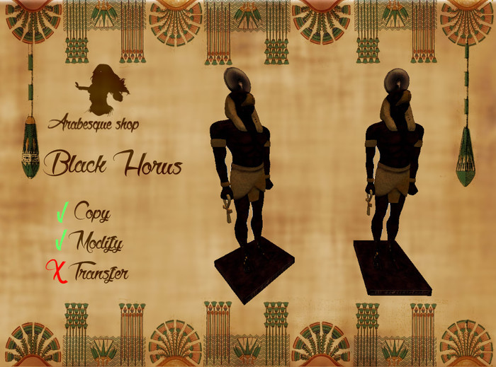 *~^~Arabesque Shop~^~* Black Horus