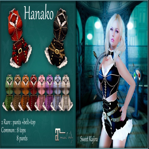 *Sweet Kajira*Hanako RED pants+belt+top RARE