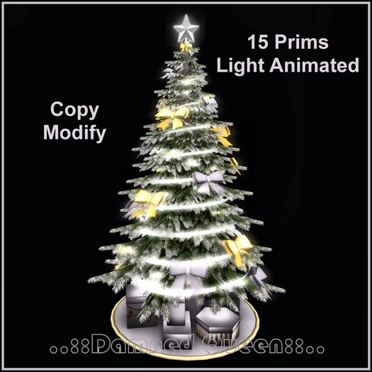 {DQ} Silver Gold Christmas Tree BOX