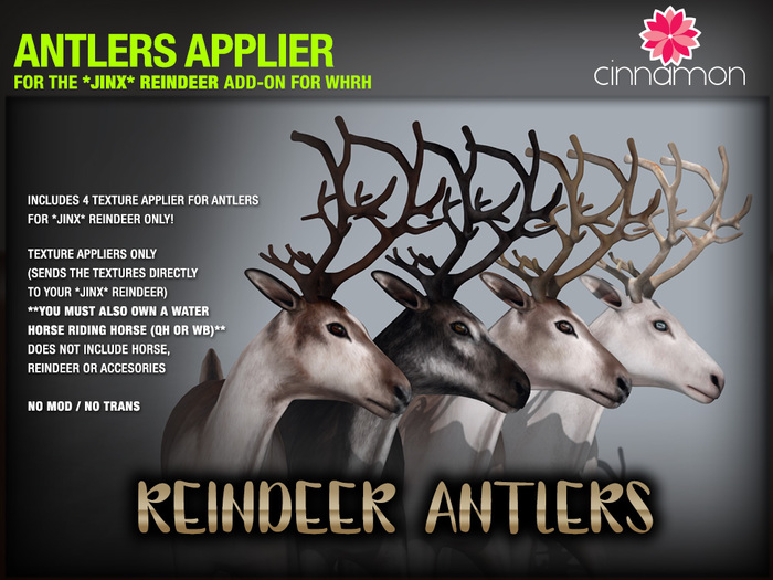 *CINNAMON* Jinx Reindeer - ANTLER APPLIERS