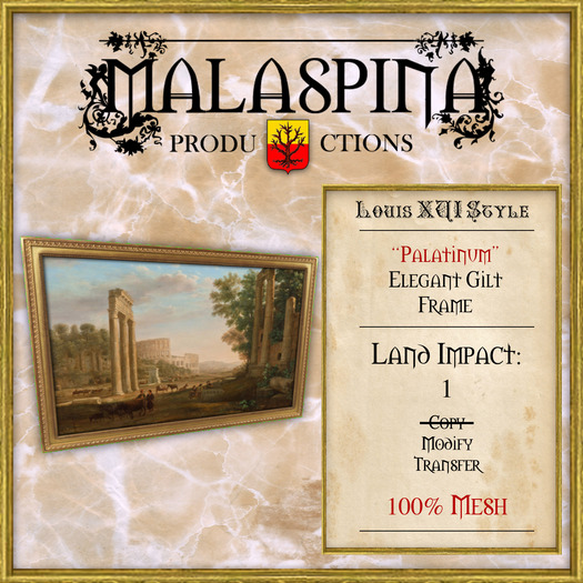 LM Malaspina "Palatinum" Elegant Gilt Frame