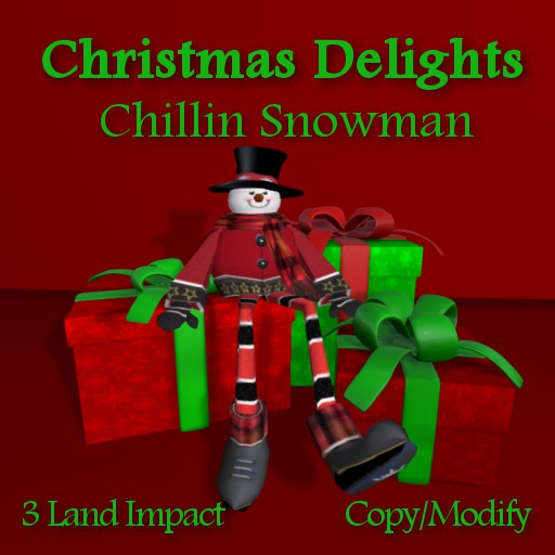 Snowman Chillin on Presents, 3 Li , Bagged