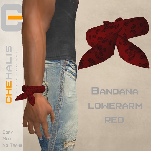 Chehalis mens Bandana lowerarm red