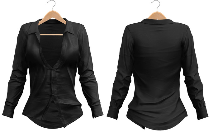 Blueberry Aria - Button Up Tops - Black